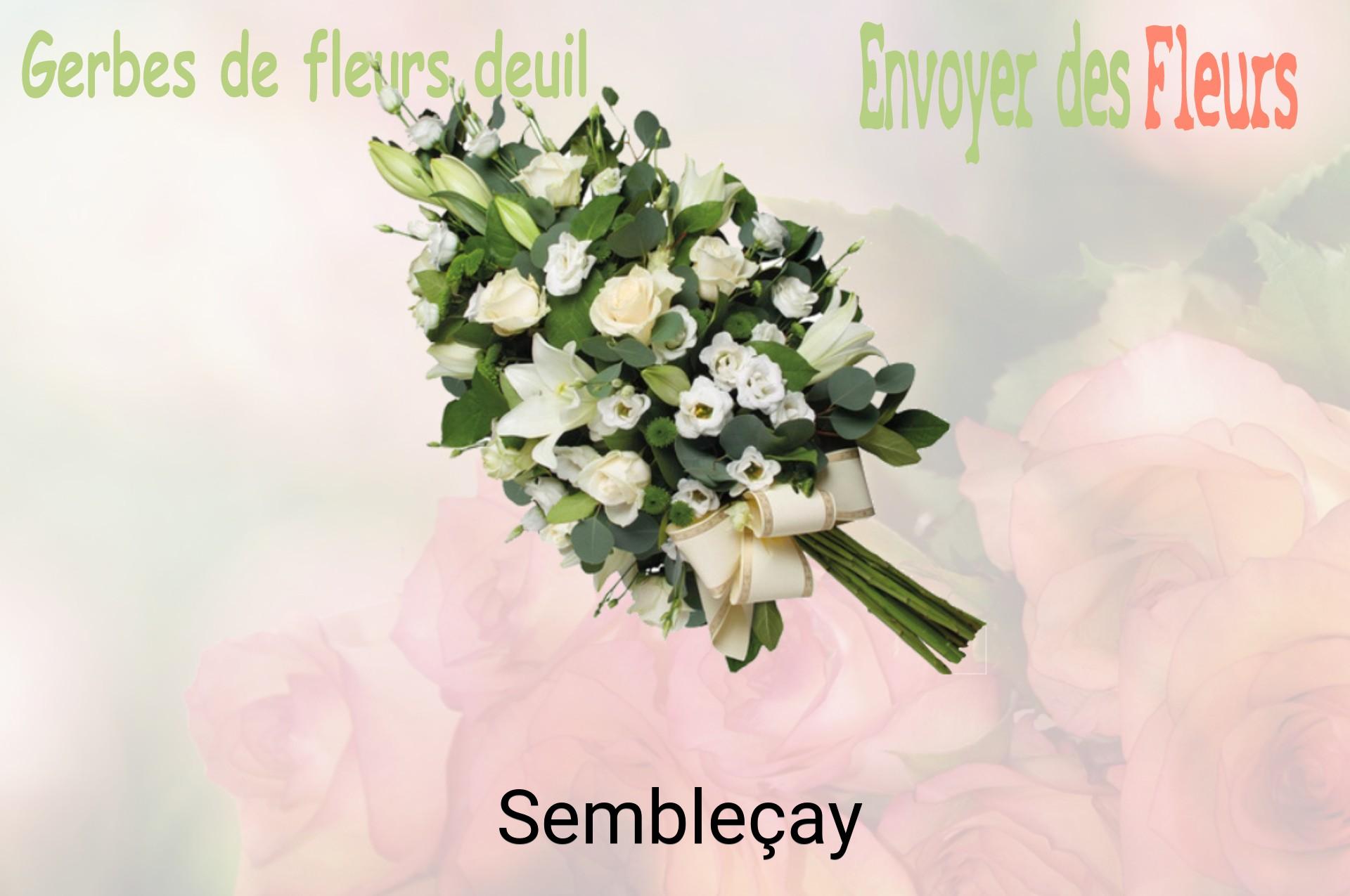 Gerbe de fleurs de deuil livrée à Sembleçay